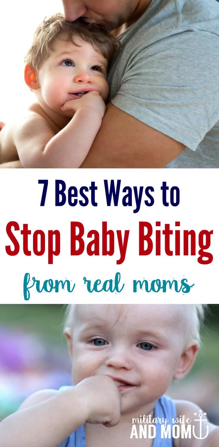 Stop baby biting with these 7 popular strategies. Moms share their best tips and ideas that work! 