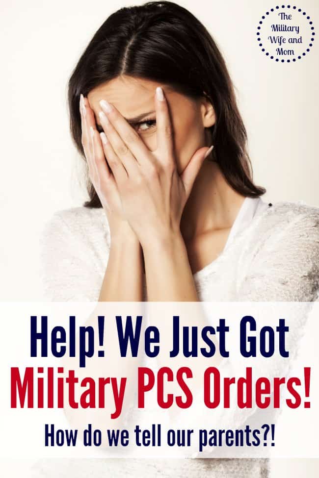 GREAT advice from 10 military spouses about how to tell your parents about your next PCS move! 