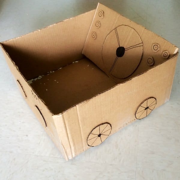 How to make a cardboard box car in 20 minutes.