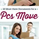 These are the most important documents for a military pcs move. Create a moving checklist for yourself and keep these documents on hand at all times with your military move. #pcsmove #militarymove #oconus #conus #ditymove #militaryfamily #militaryspouse