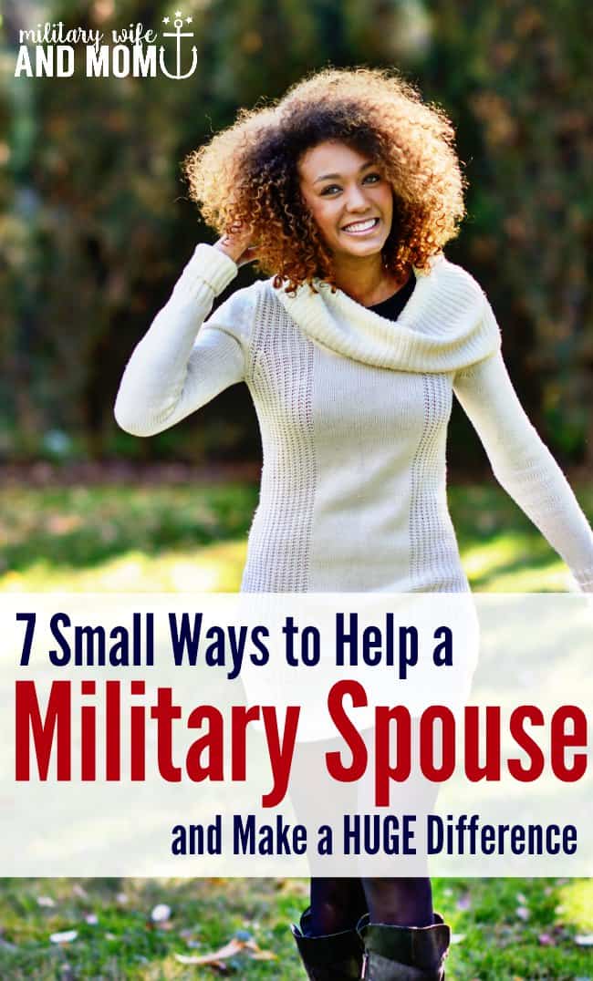These are some really great ways to help a military spouse! Especially if she is feeling like a lonely military wife. These make military life a lot easier. 