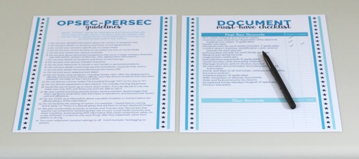 Free printable deployment binder for military spouses. 