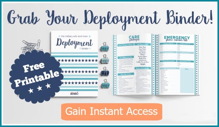 Free printable deployment binder for military spouses
