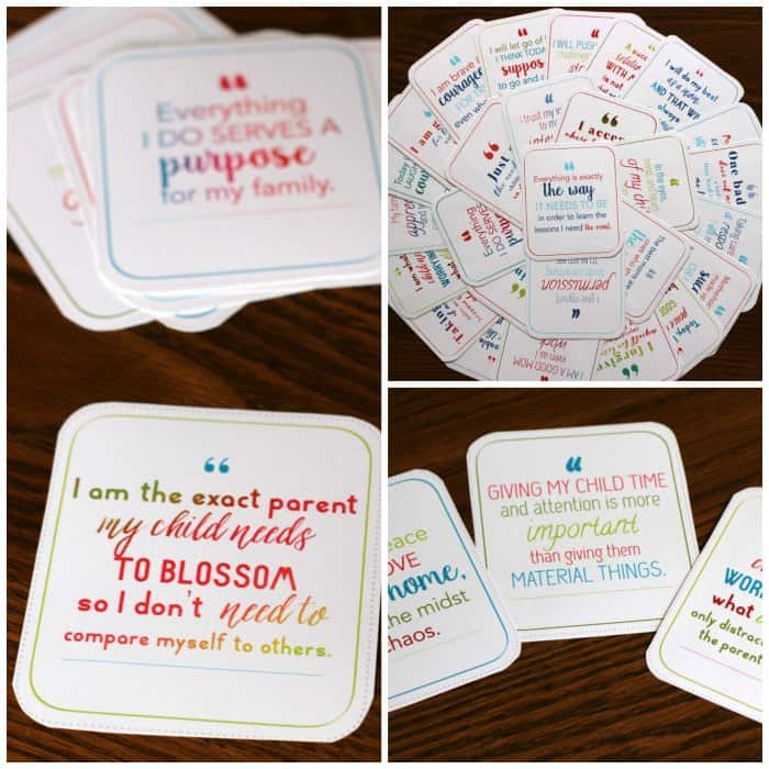 Printable positive affirmation cards for moms. These are beautiful and make the perfect gift for moms. 