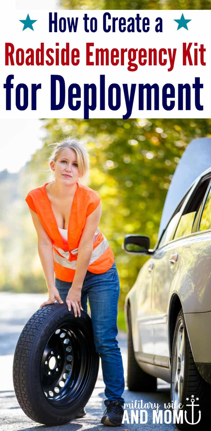 Step-by-step guide for everything you need in a roadside emergency kit. Perfect for military spouses going through a deployment. Military deployment tips. Military wife. Military girlfriend. Military significant other. 
