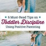 Figuring out how to make kids listen can go hand-in-hand with power struggles and tantrums. Learn how to set firm boundaries and still keep a peaceful home using positive toddler discipline tips.  #toddlerdisciplinetips #gettoddlertolisten #toddlerwontlisten #positiveparentingtoddlers #parentingtoddlers