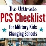 Grab a free printable PCS checklist for changing schools with military kids. Learn step-by-step what military families need to know before moving kids to a new school.