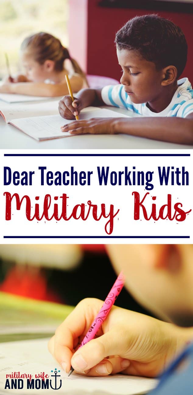 Dear teacher working with military kids. Here are some things you need to know. Military kids education. 