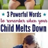 Does your child meltdown? Remember these three words.