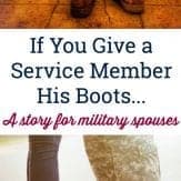 This is what happens when a service member forgets his boots. #militarylife #militaryspouse #militarywife