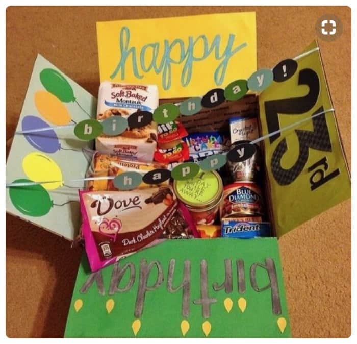 Happy 23rd Birthday care package ideas from pinterest. 