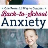 Does your child struggle with back-to-school anxiety? Try this simple but powerful technique to help your child conquer back to school anxiety or worries. #backtoschool #anxiouschild #anxietyinkids #calmkidsdown #newschool #positiveparenting #helpkidstransition