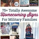 Looking for some fresh ideas for military homecoming signs and banner ideas? Check out these 75+ ideas from sayings to images to help you find the perfect homecoming sign after deployment. #welcomehomesign #militaryhomecomingsign #militaryhomecoming #welcomehomebanner #homecomingideasformilitary