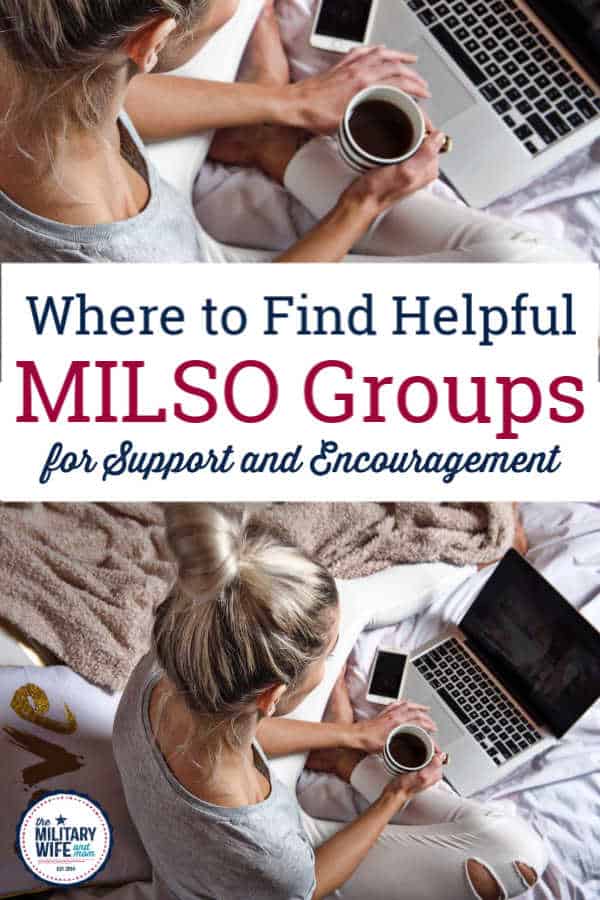 Woman on computer searching for helpful MILSO groups online or military significant other groups online