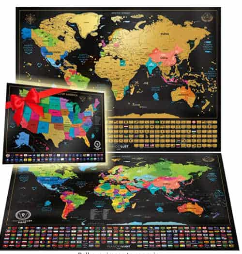 Scratch off map gift. Scratch off places you've been. Use as wall art in home. 