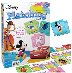 matching cards with Disney characters.
