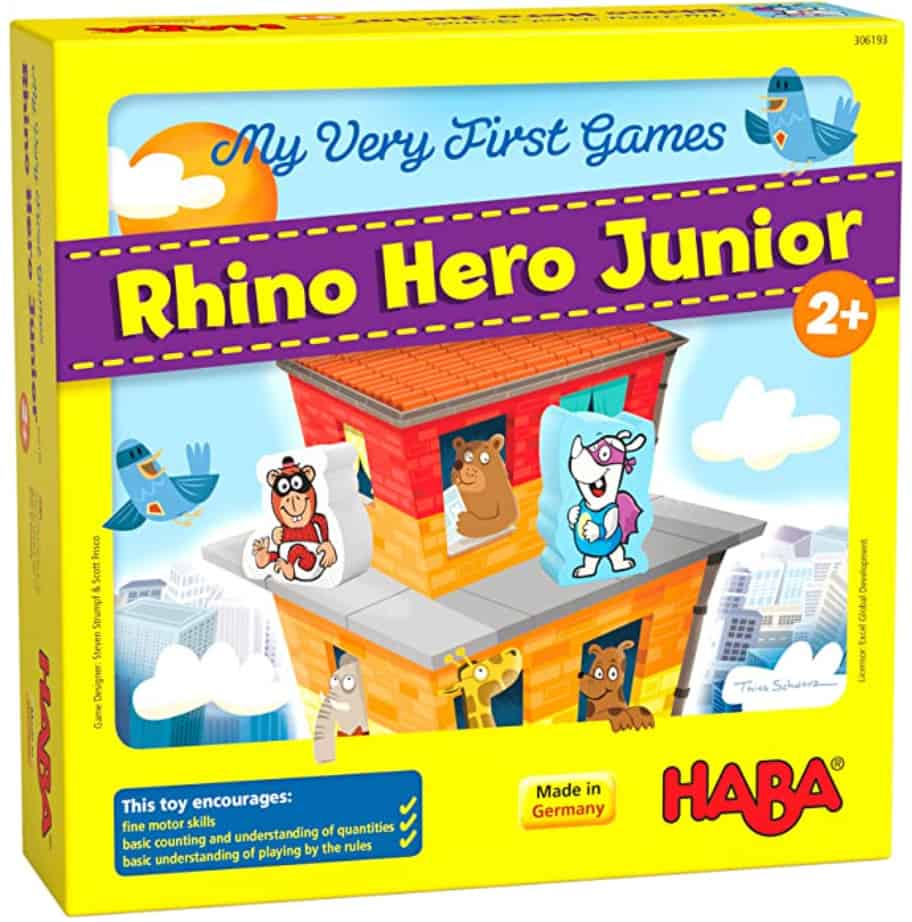 Box cover with cartoon house and animals.