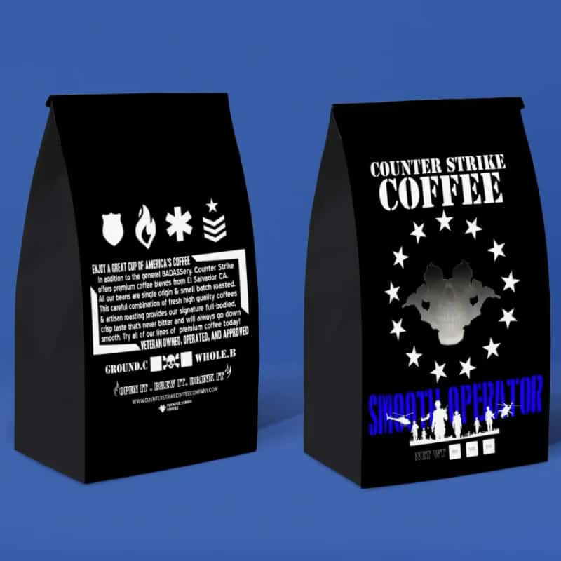 Counter Strike coffee pack with blend name smooth operator