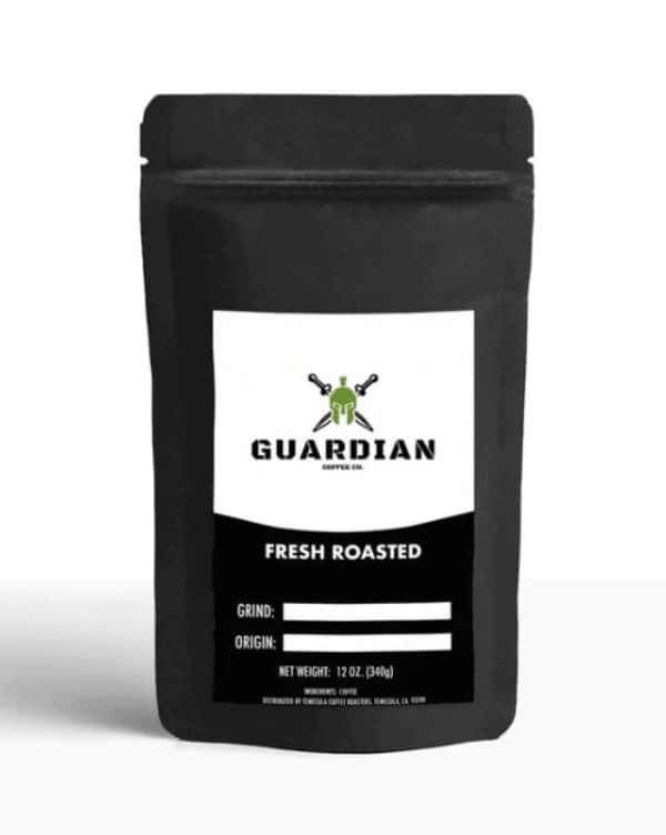 Package of coffee from Guardian Coffee Co. Veteran-Owned