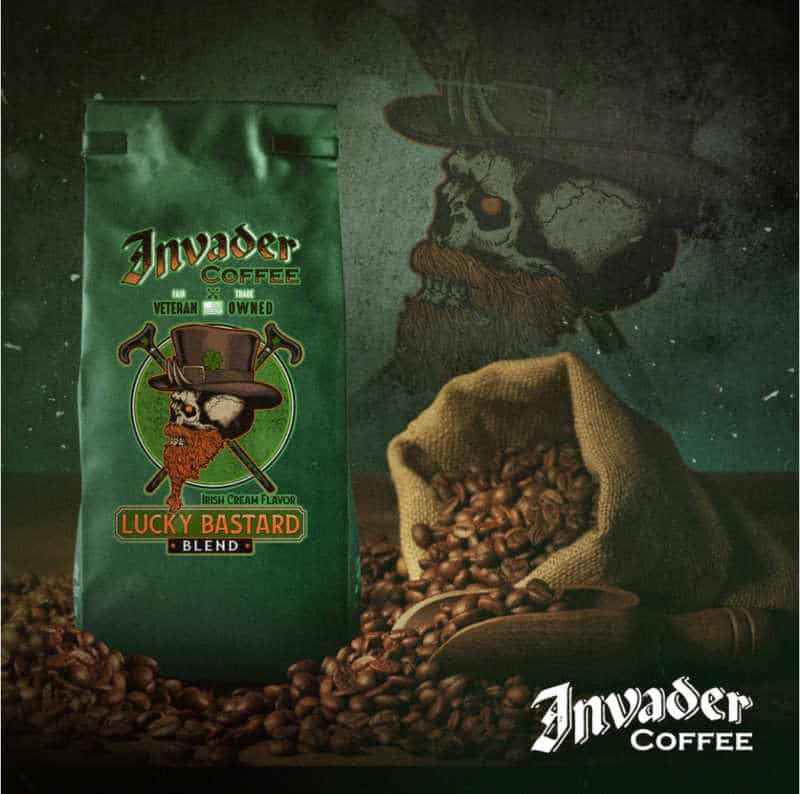 Invader coffee pack called lucky bastard