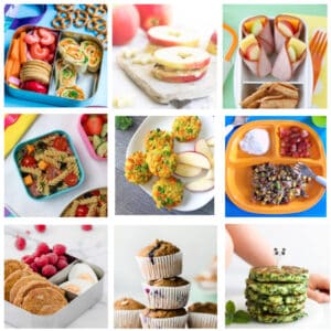 collage of toddler lunches