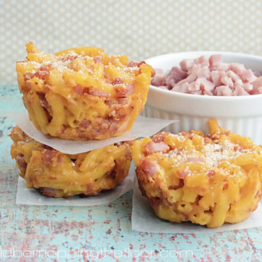 ham and mac and cheese lunchbox muffins