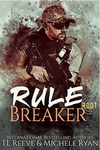 man in tactical gear with a gun on book cover
